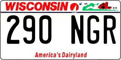 WI license plate 290NGR
