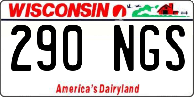 WI license plate 290NGS
