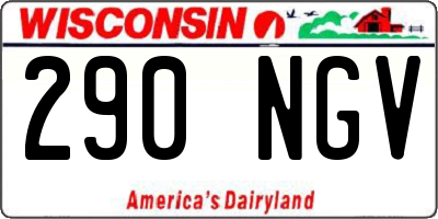 WI license plate 290NGV