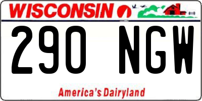WI license plate 290NGW