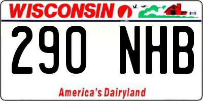 WI license plate 290NHB