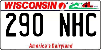 WI license plate 290NHC
