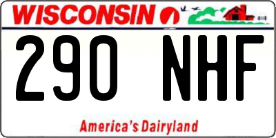 WI license plate 290NHF