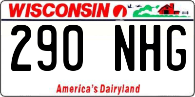 WI license plate 290NHG