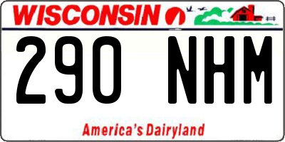 WI license plate 290NHM