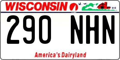 WI license plate 290NHN