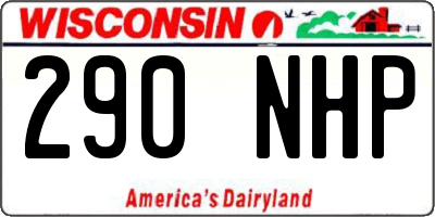 WI license plate 290NHP