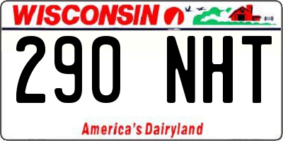WI license plate 290NHT