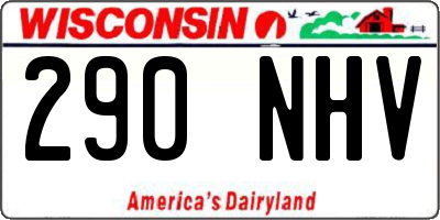WI license plate 290NHV