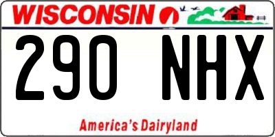 WI license plate 290NHX