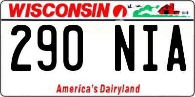 WI license plate 290NIA