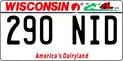WI license plate 290NID