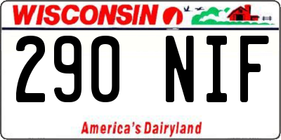 WI license plate 290NIF