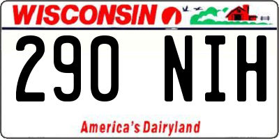 WI license plate 290NIH