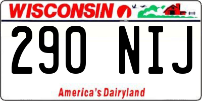 WI license plate 290NIJ