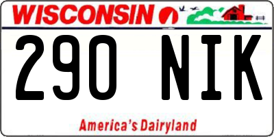 WI license plate 290NIK