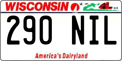 WI license plate 290NIL