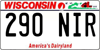 WI license plate 290NIR