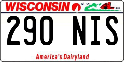 WI license plate 290NIS