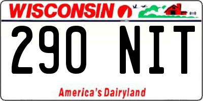 WI license plate 290NIT
