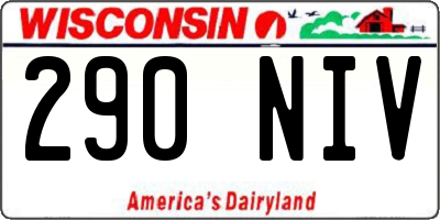 WI license plate 290NIV