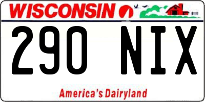 WI license plate 290NIX