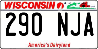 WI license plate 290NJA