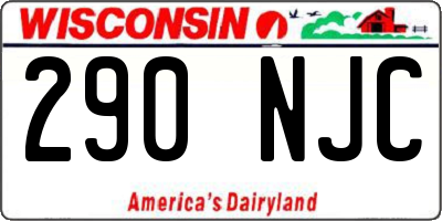 WI license plate 290NJC