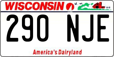 WI license plate 290NJE