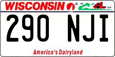 WI license plate 290NJI