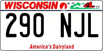 WI license plate 290NJL