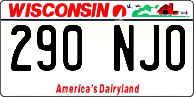 WI license plate 290NJO