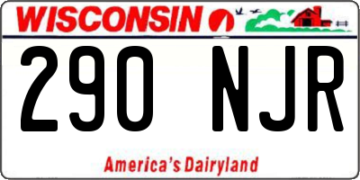 WI license plate 290NJR