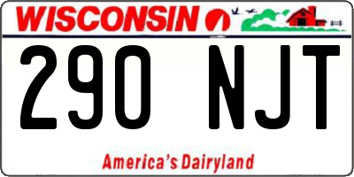 WI license plate 290NJT