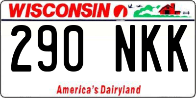 WI license plate 290NKK