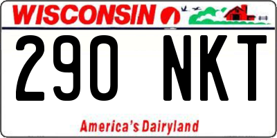 WI license plate 290NKT