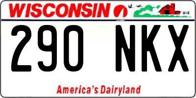 WI license plate 290NKX