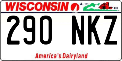 WI license plate 290NKZ
