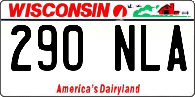 WI license plate 290NLA