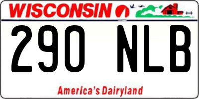 WI license plate 290NLB
