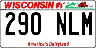 WI license plate 290NLM