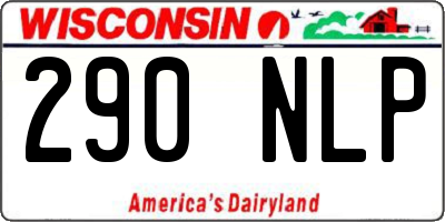 WI license plate 290NLP