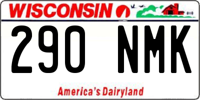 WI license plate 290NMK