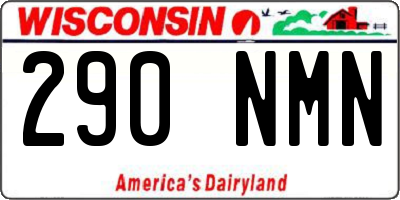 WI license plate 290NMN