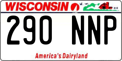 WI license plate 290NNP