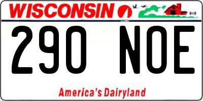 WI license plate 290NOE