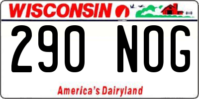 WI license plate 290NOG