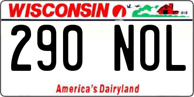 WI license plate 290NOL