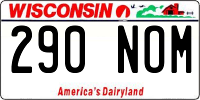 WI license plate 290NOM