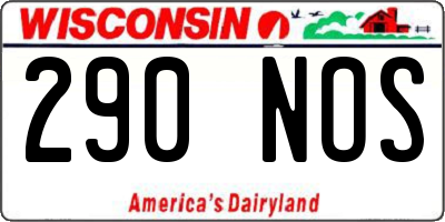 WI license plate 290NOS